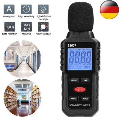 Produktbild von 30–130 dB Schallpegelmessgerät Geräusch Tester Dezibelmeter mit LCD Anzeige schwarz