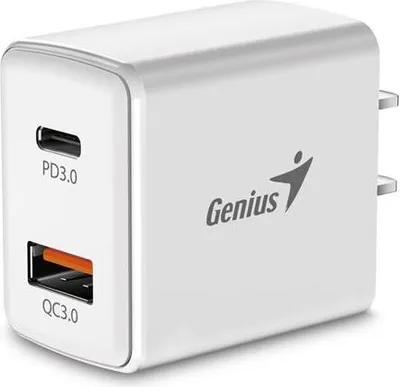 Produktbild von Genius Zasilacz / sieciowy adapter 20W, 2-portowy, USB-C, USB-A, PD-20AC