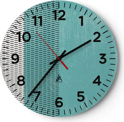 Produktbild von Wanduhr - Rund - Glasuhr - Abstraktion Modern Striche - 40x40cm - Schleichendes Uhrwerk - Lautlos - zum Aufhängen bereit - Dekoration Modern - Wanddekoration aus Glas - C4AR40x40-4639