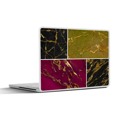 Produktbild von MuchoWow® Laptop Aufkleber Sticker Cover Marmor - Gold - Collage 25x18 cm - Laptop-Deko