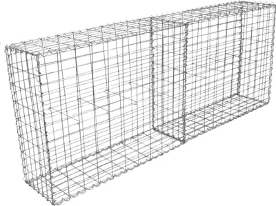 Produktbild von Gabionen Steingabionen Gabionenkörbe Drahtkorb Mauer Steinkörbe Gitterkorb Gabionenzaun 100 x 95 x 30cm 2 Körbe beeinhaltet