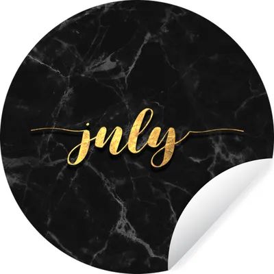 Produktbild von MuchoWow® Runde Wandtattoo - Wandsticker Tapete Aufkleber Kalender - Juli - Gold - Marmor Ø 100 cm Selbstklebend und Repositionierbar - Wandaufkleber - Kreis - Tapetenkreis - Wandbild rund - Schlafzimmerdekoration - Wanddeko - runde Tapete - Kunst für zu Hause