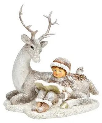 Imagen del producto de Ciervo decorativo navideño para niños, hecho de resina. Color: Kisch