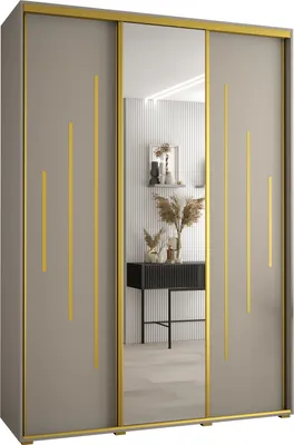 Produktbild von Kryspol Dakota 13 Schrank, drei Türen - 235,2x180x60cm - Kaschmir Gold