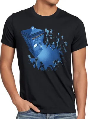 Produktbild von style3 Gelandet T-Shirt Herren zeitreise serie polizei notrufzelle