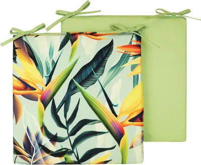 Produktbild von JACK Motiv Outdoor Wende Stuhlkissen 40x40cm Lounge Kissen Wasserfest Sitzkissen Garten Lotus Effekt, Farbe:Strelitzia