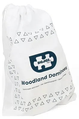 Imagen del producto de BigJigs: Juego de dominó de madera con animales del bosque - Juguete educativo con