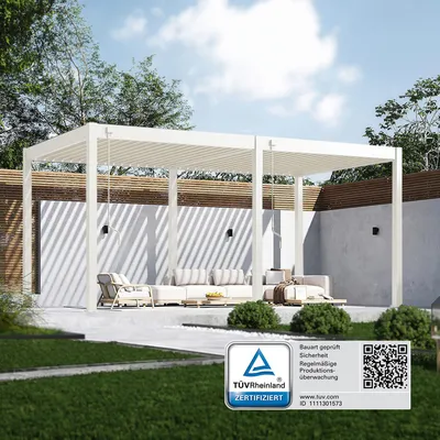 Produktbild von Classic Pavillon Terrassenüberdachung Aluminium 3 x 5,3 M weiß