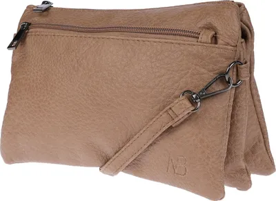 Produktbild von Christian Wippermann Damen Tasche Schultertasche Umhängetasche Crossover Bag Leder Optik Handtasche Camel
