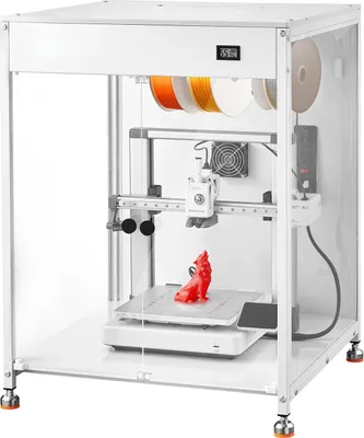 Image de boîtier pour imprimante 3D - Tente pour imprimante 60 x 60 x 80 cm - Étanche à la poussière - Étanche - Température constante - Éclairage LED - Ventilation - Compatibilité universelle