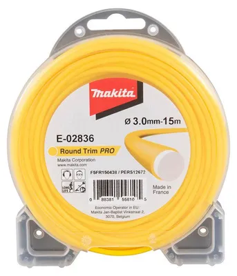 Image de Bobine de fil co-extrudé jaune 3,0mm x 15m rond MAKITA E-02836