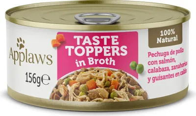 Productafbeelding van APPLAWS Hondenvoer topping, kippenvlees, verrijkte bouillon, 12 x 156 gram