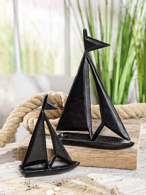 Produktbild von GILDE Dekoobjekt, Boot, Aluminium, schwarz, , L. 4,5 cm, B. 13,5 cm, H. 18 cm 51395