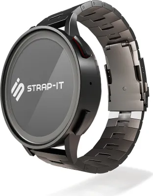 Produktbild von Strap-it Titanarmband - Kompatibel mit Samsung Galaxy Watch Armband 46mm Ersatzarmband - Titanium - Hochwertiges Material - für Smartwatch 22mm Armband Graphit