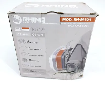 Image de RHINO Smart Solutions Masque de peintre A1 Masque de protection respiratoire contre la poussière les moisissures les vapeurs de peinture