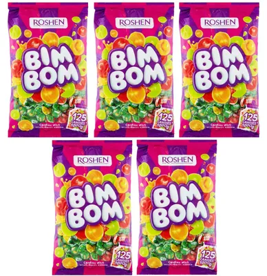 Obrázok produktu pre Roshen Bim Bom ovocné cukríky s náplňou 5 x 1 kg