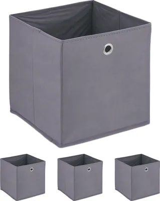 Produktbild von zestaw 4 pudełek do przechowywania relaxdays Grey