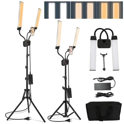 Obrázok produktu pre Fotostúdio s LED osvetlením – 60W – vrátane statívu (200 cm) – nastaviteľná farba svetla – vhodné pre videonahrávky