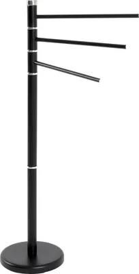 Produktbild von HAKU Handtuchhalter schwarz - Metall, B/H/T: 22x89x42 cm