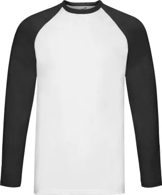 Produktbild von Fruit of the Loom - "Baseball" T-Shirt für Herren Langärmlig LT1783 (S) (Weiß/Schwarz)