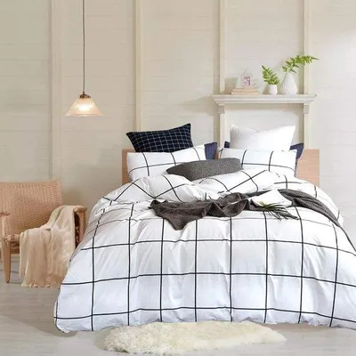 Zdjęcie produktu dla Ibenzoa® Zestaw pościeli dla dzieci, dwustronny, 135x200 cm, z poszewką na poduszkę 80x80 cm – czarno-biały, 65% bawełna/35% poliester, z zamkiem błyskawicznym