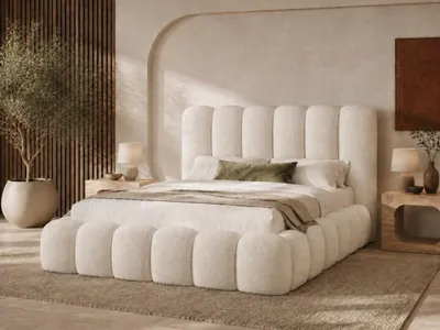 Produktbild von Emlar Polsterbett Mellow 120x200 cm - Bett mit Bettkasten & Lattenrost - Bouclé-Stoff - Doppelbett mit Stauraum Beige (Quelle 02)