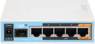 Produktbild von Mikrotik hAP ac, 2,4 GHz, 5 GHz, 500 Mbit/s, 10,100,1000 Mbit/s