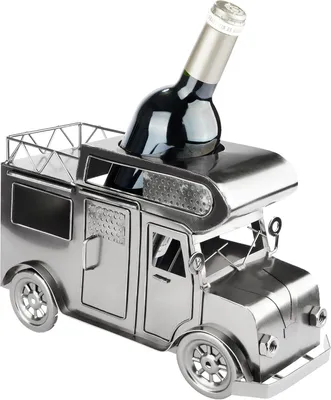 Produktbild von Weinflaschenhalter für Wohnmobile - Metallischer Flaschenhalter für Camping - Wein als Geschenk für Camper - Flaschenhalter als Dekoration mit Geschenkkarte