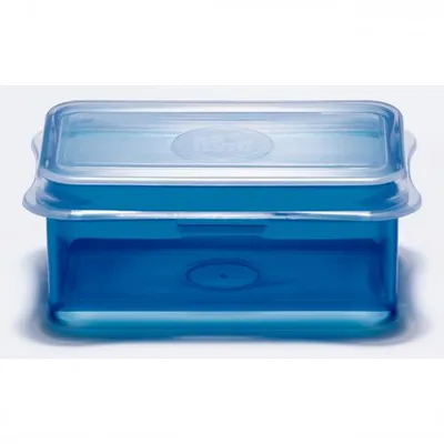 Produktbild von PRYM Mini Box Aufbewahrungsbox, stapelbar, transparentes Oberteil, blau, B 9,5 cm, H 23 cm