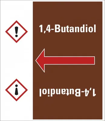 Produktbild von Dreifke® Aufkleber/Rohrleitungsband 1,4-Butandiol, praxisbewährt, ab Ø 50mm, ...