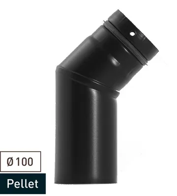 Produktbild von Raik Pelletrohr / Ofenrohr 100mm - 45° Bogen schwarz