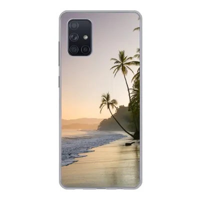 Produktbild von MuchoWow® Handyhülle Schutzhülle Hülle für Samsung Galaxy A51 5G Strand - Sonnenuntergang - Tropisch Silikon Softcase Handy Hülle - Abbildung