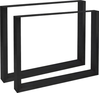 Produktbild von CLP 2er Set Tischbeine Velden aus Vierkantprofilen schwarz Größe 70 cm