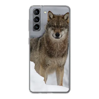 Produktbild von MuchoWow® Handyhülle Schutzhülle Hülle für Samsung Galaxy S21 Wolf - Schnee - Tiere Silikon Softcase Handy Hülle - Softcase