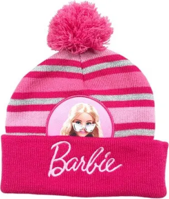 Produktbild von Barbie Kinder Mädchen Hebst Winter Bommel Mütze Gr. 54 – Pink / 54