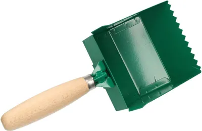 Zdjęcie produktu dla KOTARBAU® Kielnia 115 mm z drewnianym uchwytem Kielnia do desek Kielnia do betonu komórkowego Kielnia do betonu komórkowego Kielnia do zaprawy Kielnia do desek Lopata do betonu Zeby prostokatne