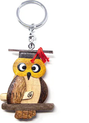 Produktbild von Schlüsselanhänger aus Holz - Doktor Eule Uhu