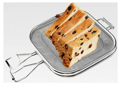 Produktbild von Edelstahl Sandwich Bratnetz für den Ofen mit hitzebeständigem Grillrost als Backwerkzeug für Brot und Sandwiches im Haushalt