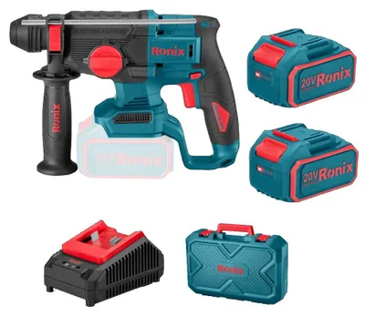 Produktbild von Ronix Akku Bohrhammer 2,5 J SDS - Plus Ladegerät 2x Akku 20V 4 Ah Koffer 8678
