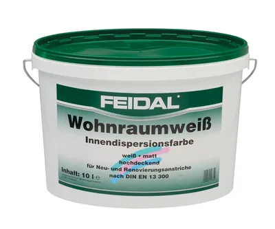 Produktbild von Feidal Wohnraumweiß Innendispersionsfarbe hochdeckend matt für Wände und Decken 5l