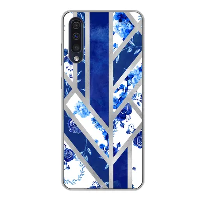 Produktbild von MuchoWow® Handyhülle Schutzhülle Hülle für Samsung Galaxy A50 Delfter Blau - Design - Luxus Silikon Softcase Handy Hülle - Mobiltelefonhülle