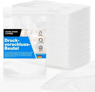 Immagine prodotto di 100x sacchetti di chiusura lampo set baggies - antistrappo e trasparente sacchetti di plastica sacchetti di plastica polybag cerniera sacchetti piccoli e grandi (8x12cm)