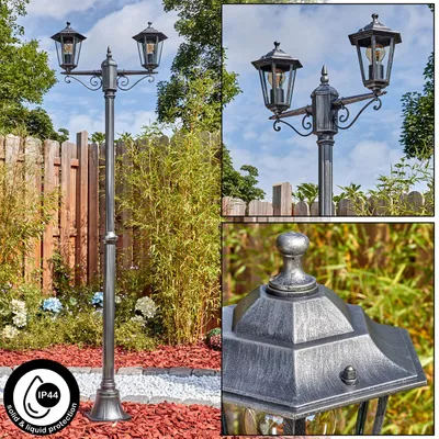 Produktbild von Rivale Außenwegeleuchte aus Metall/Glas in Schwarz/Silberfarben/Klar