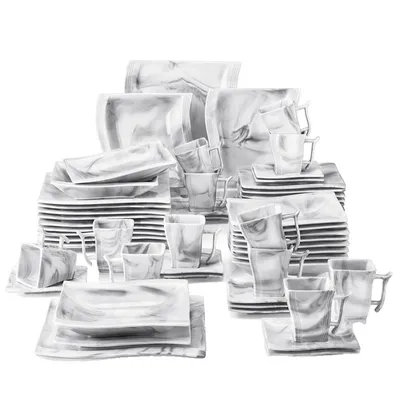Produktbild von Geschirrset, elegantes Design, hochwertiges Porzellan, 60PCS