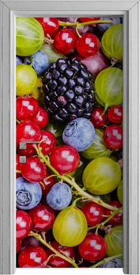 Produktbild von Tür Selbstklebende 90x210 cm Türfolie Türtapete Klebefolie - Farblich Früchte