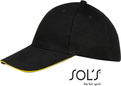 Image de SOLs 88100 | Six Panel Cap Buffalo / Casquette / Bonnet / Chapeau - Couleur : Black/Gold - Taille : One Size
