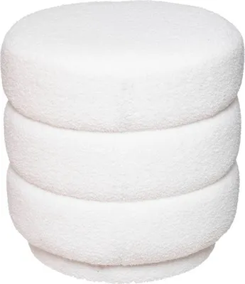 Obrázek produktu pro Sametová stolička SINAN, bílá, Ø 40 cm