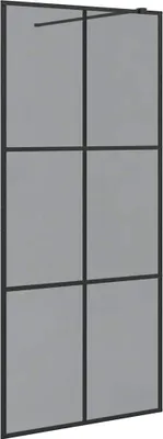 Image de vidaXL Paroi de douche Walk-in Noir 90 x 195 cm Verre trempé