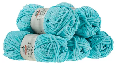 500g Strickgarn Samet Soft Chenille türkis