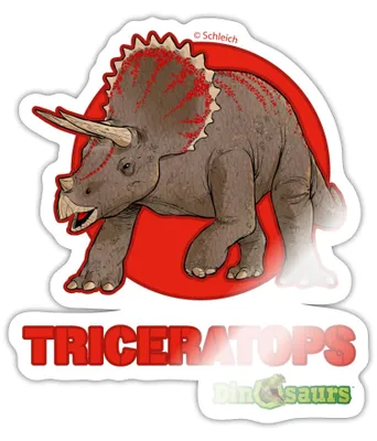 Produktbild von Spreadshirt Dinosaurier Triceratops Pflanzenfresser Sticker Aufkleber, 10 x 10 cm, Weiß glänzend